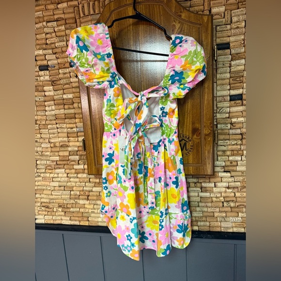 NWT Show Me Your Mumu Cathy Mimi floral linen blend colorful mini dress sz XS - Picture 7 of 8